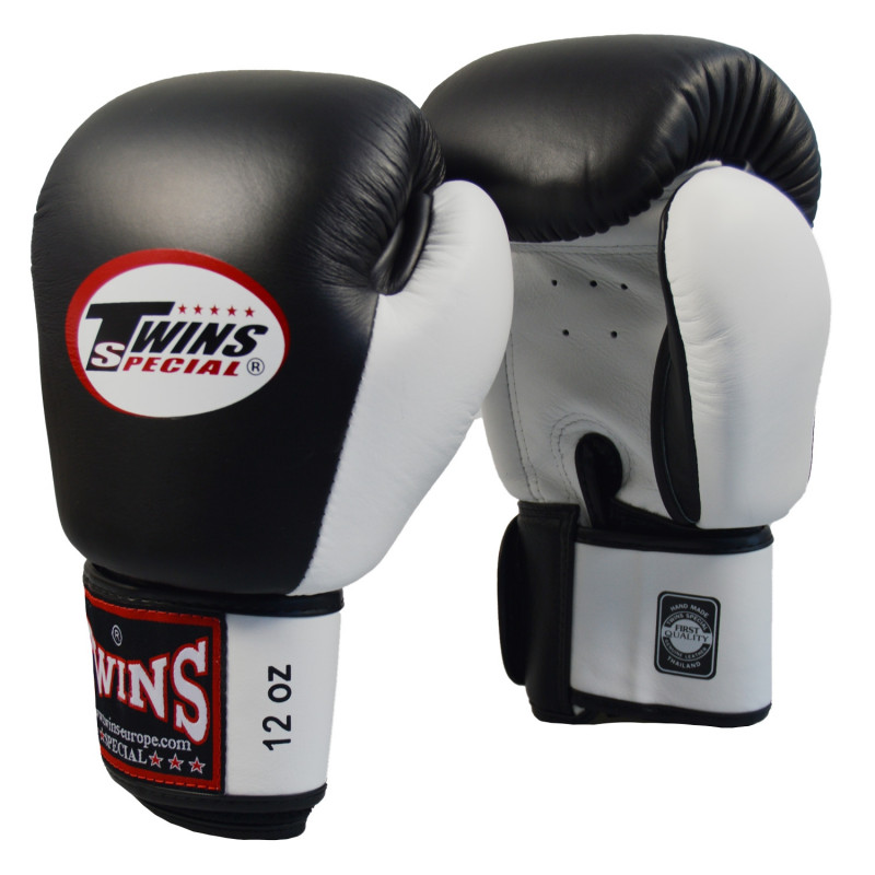 TWINS Boxhandschuh Echtleder schwarz-weiss