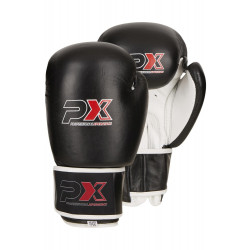 PX Boxhandschuhe schwarz-weiß Leder  Leder Kopfschutz  Bandagen 3.5m Zahnschutz PX ALLROUND transparent m.Box