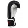 PX Boxhandschuhe schwarz-weiß Leder  Leder Kopfschutz  Bandagen 3.5m Zahnschutz PX ALLROUND transparent m.Box