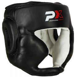 PX Boxhandschuhe schwarz-weiß Leder  Leder Kopfschutz  Bandagen 3.5m Zahnschutz PX ALLROUND transparent m.Box